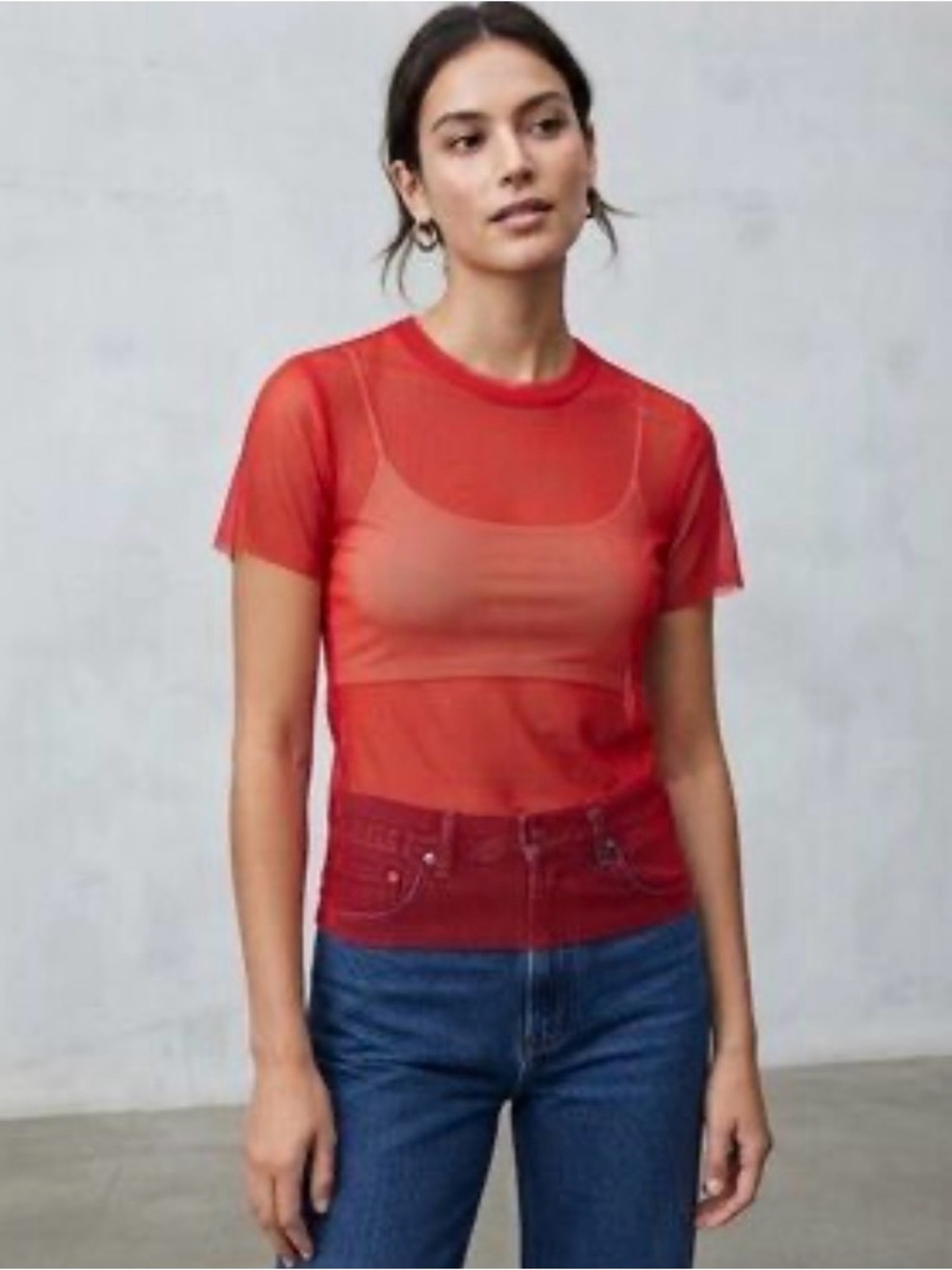 Wilfred Red Sheer Short-Sleeve Tee | S